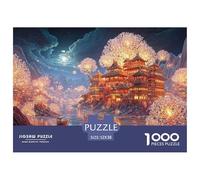 A Village by The River with Icebergs 1000 Piezas Corte Preciso Rompecabezas Chinese Pagoda Familia Jigsaw Regalo Adultos 52x38cm/1000pcs