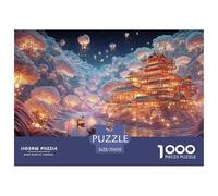 A Village by The River with Icebergs 1000 Pzas Papel Premium Rompecabezas Traditional Chinese Architecture Meditativo Jigsaw Decoración Niños 70x50cm/1000pcs