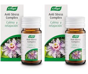 A.Vogel Anti Stress Complex | Pasiflora, Melisa y Valeriana para Relajación y Calma | Alivia el Estrés Diario | Apoyo Natural al Bienestar Emocional | 30 comprimidos (Paquete de 2)