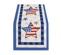 A VOS Marque 2023 Bandera de Mesa del Día de la Independencia patrióticas Cinta de Borde con impresión Cinta de Bandera de satén Personalizada para decoración Artesanal de Vacaciones A (D, One Size)