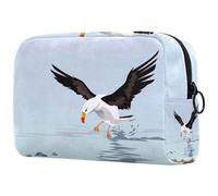 A Wandering Albatross at Sea - Bolsa de cosméticos para mujer, neceser de viaje, bolsa organizadora de maquillaje grande con cremallera, multicolor, 18.5x7.5x13cm/7.3x3x5.1in, Neceser