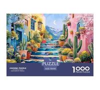 A Watercolor Painting of An Outdoor Staircase 1000 Stück Premium-Karton Puzzle Kitten Stressabbau Familienspiel Puzzles Als Wohnaccessoires 70x50cm/1000pcs