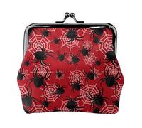 A Web With A Spider 1 monedero, monedero con cerradura de beso, monedero pequeño de piel sintética para mujer