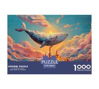 A Whale Is Flying 1000 Pieza Cartulina Premium Rompecabezas Premium Sea Creature Extremadamente Difícil Juego Familiar Rompecabezas para Decoración del Hogar 38x26cm/1000pcs