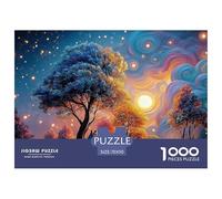 A Whimsical Illustration of Trees 1000 Piezas Cartulina Extra Gruesa Rompecabezas DIY Rustic Countryside Extremadamente Difícil Juguete De Cumpleaños Rompecabezas Para Decoración Del Hogar 70x50cm/100