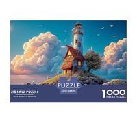 A Whimsical Light House 1000 Pieza Cartulina Premium Rompecabezas Premium Tall Coastal Lighthouse Extremadamente Difícil Juguete De Cumpleaños Rompecabezas para Adultos Y Niños 38x26cm/1000pcs