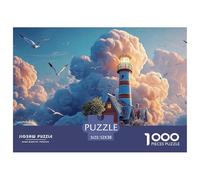 A Whimsical Light House 1000 Piezas Cartulina Extra Gruesa Set De Rompecabezas Realistic Lighthouse Antiestrés Juguete De Cumpleaños Rompecabezas para Decoración del Hogar 52x38cm/1000pcs