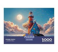 A Whimsical Light House 1000 Piezas Cartulina Extra Gruesa Set De Rompecabezas Realistic Lighthouse Antiestrés Juguete De Cumpleaños Rompecabezas para Adultos Y Niños 52x38cm/1000pcs