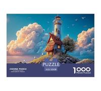 A Whimsical Light House 1000 Piezas Cartulina Premium Rompecabezas DIY Tall Coastal Lighthouse Antiestrés Juego Creativo Rompecabezas para Decoración del Hogar 52x38cm/1000pcs