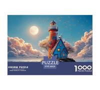 A Whimsical Light House 1000 Piezas Cartulina Premium Rompecabezas Premium Realistic Lighthouse Extremadamente Difícil Juego Familiar Rompecabezas Regalos para Familia Y Amigos 38x26cm/1000pcs