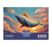 A Whimsical Scene of An Enormous Whale Floating 1000 Pieza Cartulina Premium Rompecabezas Premium Flying Whale Extremadamente Difícil Juguete De Cumpleaños Rompecabezas Regalos Para Familia Y Amigos 5