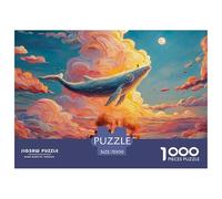 A Whimsical Scene of An Enormous Whale Floating 1000 Piezas Cartulina Premium Rompecabezas DIY Flying Whale Antiestrés Juego Familiar Rompecabezas para Adultos Y Niños 70x50cm/1000pcs