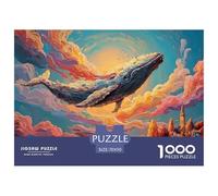 A Whimsical Scene of An Enormous Whale Floating 1000 Piezas Cartulina Premium Rompecabezas DIY Flying Whale Antiestrés Juego Creativo Rompecabezas para Adultos Y Niños 70x50cm/1000pcs