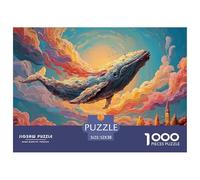 A Whimsical Scene of An Enormous Whale Floating 1000 Piezas Papel Ecológico Resistente Rompecabezas Premium Flying Whale Extremadamente Difícil Juego Creativo Rompecabezas Regalos Para Familia Y Amigo