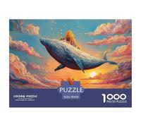 A Whimsical Scene of An Enormous Whale Floating 1000 Piezas Papel Ecológico Resistente Rompecabezas DIY Flying Whale Extremadamente Difícil Juguete De Cumpleaños Rompecabezas Para Adultos Y Niños 70x5