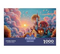 A Whimsical Watercolor Illustration 1000 Piezas Papel Ecológico Resistente Rompecabezas Premium Mediterranean Village Extremadamente Difícil Juego Creativo Rompecabezas Para Decoración Del Hogar 70x50