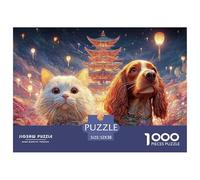 A White Cat with Long Fur 1000 Piece Corte Preciso Rompecabezas Ethereal Fantasy Familia Jigsaw Educativo Adultos 52x38cm/1000pcs