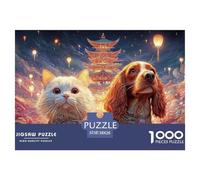 A White Cat with Long Fur 1000 Piece Papel Premium Rompecabezas Ethereal Fantasy Meditativo Jigsaw Educativo Niños 38x26cm/1000pcs