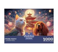 A White Cat with Long Fur 1000 Piezas Corte Preciso Rompecabezas Fantasy Pet Companions Familia Jigsaw Educativo Adultos 38x26cm/1000pcs