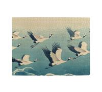 A White Crane Flies Into The Sky - Rompecabezas de madera de 500 piezas para adultos, rompecabezas desafiante para juegos de tamaño 15 x 20.4 pulgadas