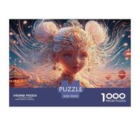 A White-Haired Blue-Eyed Girl 1000 Piezas Papel Premium Rompecabezas Steampunk Alivio Estrés Jigsaw Educativo Amigos 70x50cm/1000pcs