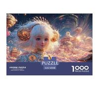 A White-Haired Blue-Eyed Girl 1000 Piezas Papel Premium Rompecabezas Steampunk Desafiante Jigsaw Regalo Adultos 52x38cm/1000pcs