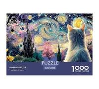 A White Kitty Eye 1000 Stück Ökopapier Puzzle Kitten Lebendige Bilder Kreatives Spiel Puzzles Für Erwachsene Und Kinder 52x38cm/1000pcs