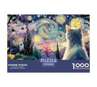 A White Kitty Eye 1000 Stück Premium-Karton Puzzle Kitten Lebendige Bilder Kreatives Spiel Puzzles Als Geburtstagsgeschenke 38x26cm/1000pcs
