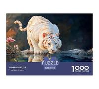 A White Kitty Walking on The Water Surface 1000 Stück Stabiler Karton Puzzle Kitten Lebendige Bilder Familienspiel Puzzles Für Erwachsene Und Kinder 70x50cm/1000pcs