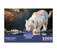 A White Tiger Walking on The Water 1000 Stück Premium-Karton Puzzle Kitten Stressabbau Kreatives Spiel Puzzles Als Wohnaccessoires 38x26cm/1000pcs A White Tiger Walking on The Water 1000 Stück Premiu