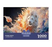 A White Wild Beast Its Full Body Burning with Fire 1000 Stück Stabiler Karton Puzzle Kitten Lebendige Bilder Familienspiel Puzzles Für Erwachsene Und Kinder 52x38cm/1000pcs