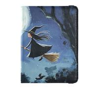 A Witch Is Flying - Funda de piel para pasaporte, organizador de documentos, accesorios impermeables, Una bruja está volando, 1 size