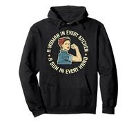 A Woman In Every Kitchen A Gun In Every Hand Funny Men Women Sudadera con Capucha