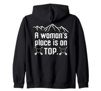 A Woman'S Place is On Top Mountain A Woman is Always on Top Sudadera con Capucha