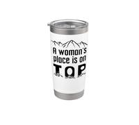 A Woman's Place is On Top Mountain A Woman is Always on Top Vaso térmico de acero inoxidable de doble pared