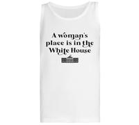 A Womans Place White House Camiseta Blanca Sin Mangas para Mujer