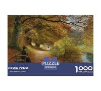A Wooded Path In Autumn Puzzle De Madera Impermeable DIY Puzzles De 1000 Piezas para Adultos Imposible Rompecabezas Juegos Educativos