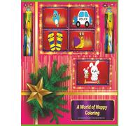 A World of Happy Coloring: 50 Simple and Eye-Catching Multi-Scene Coloring Adventures with Cute and Bold Designs with Tracing line ages 4-8.