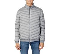 A|X ARMANI EXCHANGE Chaqueta Acolchada Con Cremallera Y Logotipo de Milano/New York Abrigo alternativo de plumón, Hombre, gris y azul marino, L