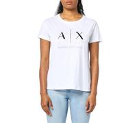 A|X Armani Exchange Milano Edition Cotton Crewneck - Camiseta para Mujer, Blanco óptico., XS