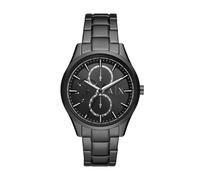 A|X Armani Exchange Reloj multifunción para hombre con correa de cuero o acero inoxidable, Negro -, Moderno
