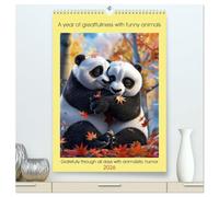 A year of greatfullness with funny animals (High Quality Premium Wall Calendar 2026 DIN A2 portrait),CALVENDO 12 Month Wall Calendar: Gratefully through all days with animalistic humor