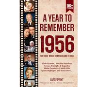 A Year To Remember 1956 History Book: A Nostalgic Tribute for the Radio Babies with Heartfelt Memories of 1956 - An Ideal Gift for Birthdays, Anniversaries, and Special Occasions