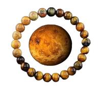 A-yeite Pulsera de planeta del sistema solar, hecha a mano de 8 mm, pulsera de cuentas de piedra natural, universo, galaxia, ocho planetas, joyería guardiana para mujeres y hombres, Adjustable, Piedra