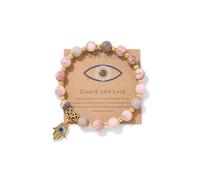 A-yeite Pulseras de mal de ojo hecho a mano con cuentas de piedra natural contra el mal de ojo Hamsa, pulsera de mano para mujeres y hombres, protección de la amistad, regalo de joyería de buena