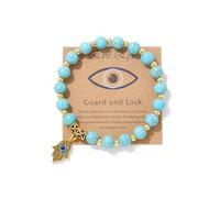 A-yeite Pulseras de mal de ojo hecho a mano con cuentas de piedra natural contra el mal de ojo Hamsa, pulsera de mano para mujeres y hombres, protección de la amistad, regalo de joyería de buena