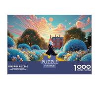 A Young Girl in A Black Dress 1000 Piezas Papel Ecológico Resistente Rompecabezas DIY Enchanting Landscape Extremadamente Difícil Juguete De Cumpleaños Rompecabezas Regalos Para Familia Y Amigos 38x26