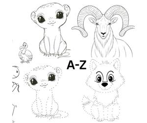 A-Z Animal Alphabet: Dot to Dot and Coloring: Learn the ABCs with 26 Fun Animals