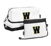 A-Z BAG Neceser personalizado para mujeres y hombres, set de viaje con cepillos de maquillaje organizador y protección RFID funda para pasaporte impermeable regalo W