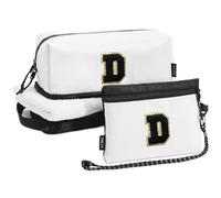 A-Z BAG Neceser personalizado para mujeres y hombres, set de viaje con cepillos de maquillaje organizador y protección RFID funda para pasaporte impermeable regalo D